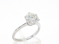 Witgouden solitair ring met 2.00 carat briljant geslepen diamant - afbeelding 4 van  6