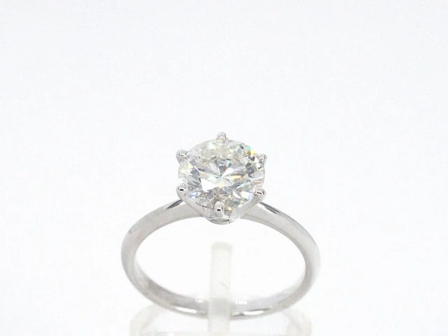 Witgouden solitair ring met 2.00 carat briljant geslepen diamant - afbeelding 1 van  12