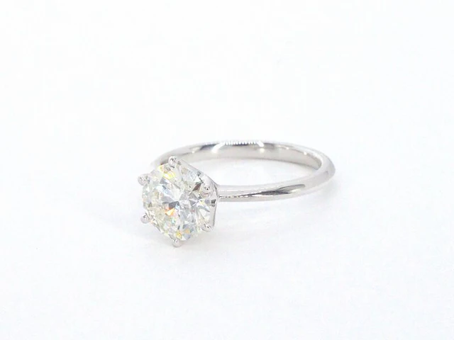 Witgouden solitair ring met 2.00 carat briljant geslepen diamant - afbeelding 10 van  12