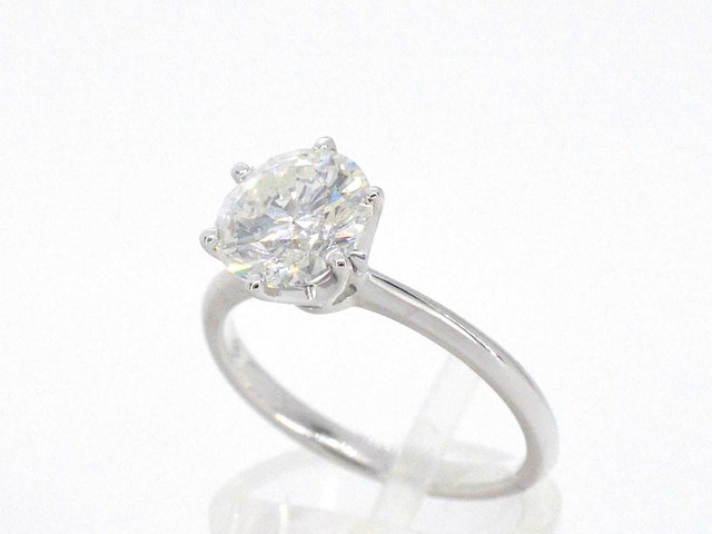 Witgouden solitair ring met 3.00 carat briljant geslepen diamant - afbeelding 5 van  10