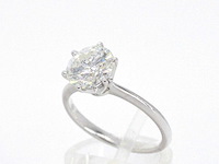 Witgouden solitair ring met 3.00 carat briljant geslepen diamant - afbeelding 5 van  10