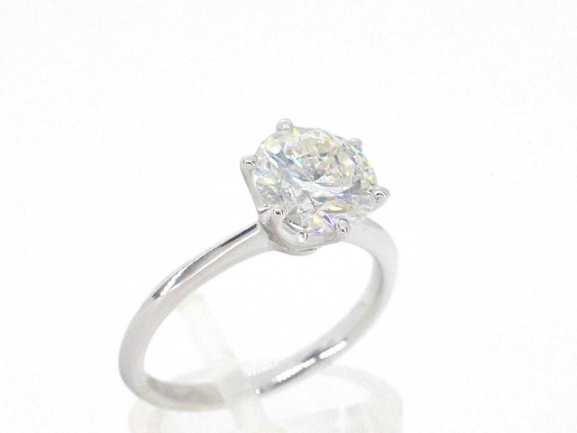 Witgouden solitair ring met 3.00 carat briljant geslepen diamant - afbeelding 6 van  10