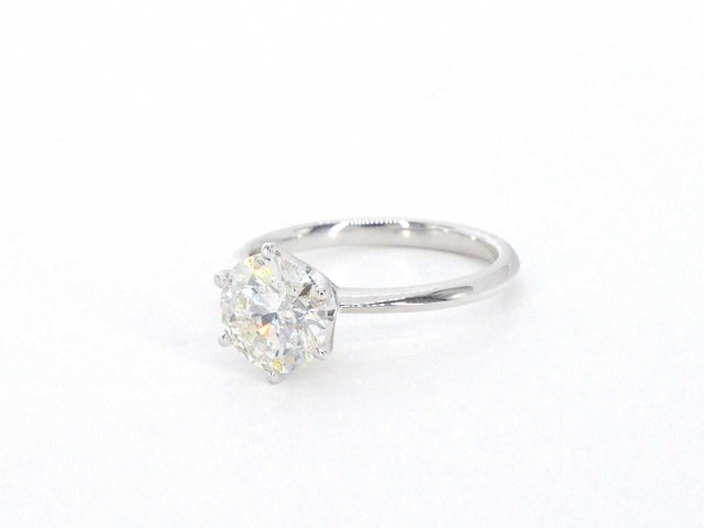 Witgouden solitair ring met 3.00 carat briljant geslepen diamant - afbeelding 9 van  10