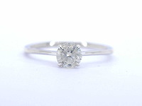 Witgouden solitair ring met briljant diamanten - afbeelding 6 van  8