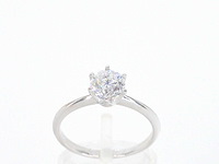 Witgouden solitair ring met briljant geslepen diamant 1.00 carat - afbeelding 1 van  12