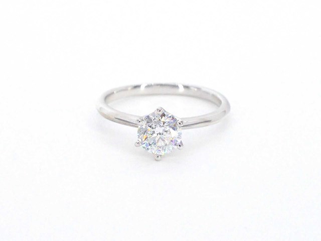Witgouden solitair ring met briljant geslepen diamant 1.00 carat - afbeelding 10 van  12
