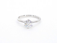 Witgouden solitair ring met briljant geslepen diamant 1.00 carat - afbeelding 10 van  12