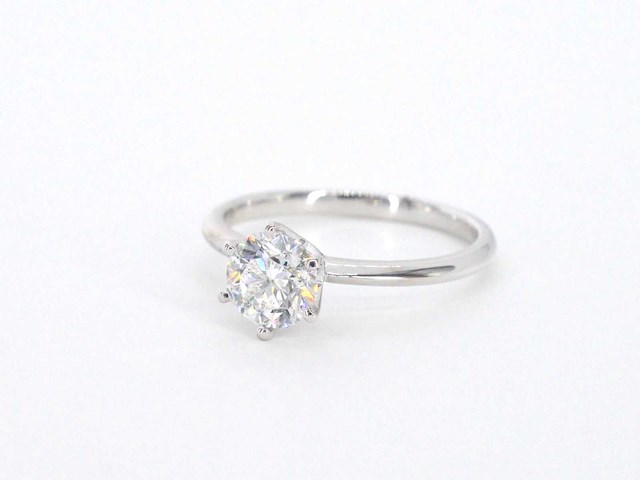 Witgouden solitair ring met briljant geslepen diamant 1.00 carat - afbeelding 12 van  12