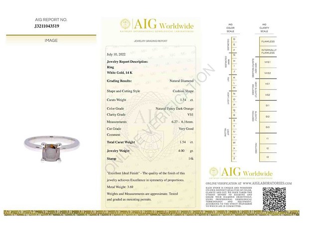 Witgouden solitair ring met diamant - afbeelding 2 van  12