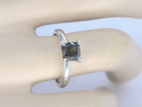 Witgouden solitair ring met diamant - afbeelding 5 van  12