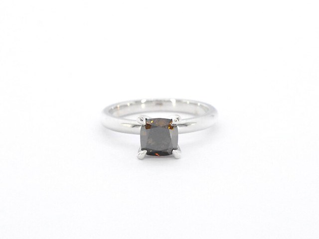 Witgouden solitair ring met diamant - afbeelding 7 van  10