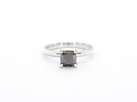 Witgouden solitair ring met diamant - afbeelding 7 van  10