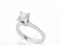 Witgouden solitair ring met diamant - afbeelding 6 van  12