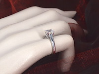 Witgouden solitair ring met een emerald diamant van 1.20 carat - afbeelding 2 van  9