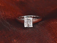 Witgouden solitair ring met een emerald diamant van 1.20 carat - afbeelding 4 van  9