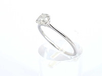 Witgouden solitair ring met natuurlijke briljant geslepen diamant - afbeelding 5 van  8