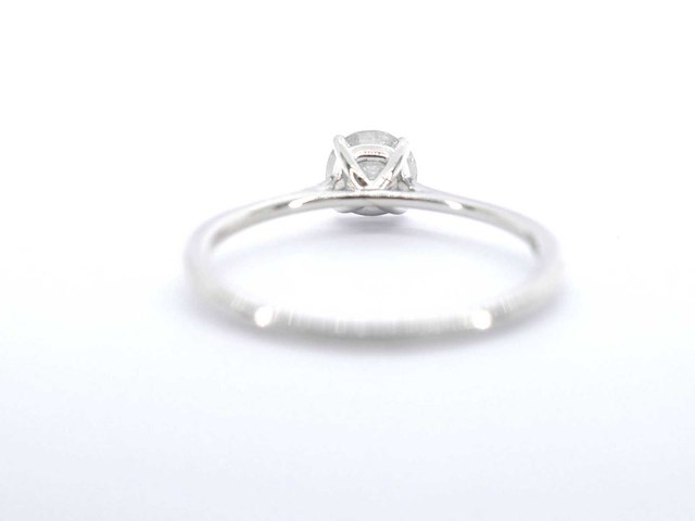 Witgouden solitair ring met natuurlijke briljant geslepen diamant - afbeelding 7 van  8