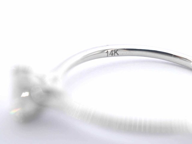 Witgouden solitair ring met natuurlijke briljant geslepen diamant - afbeelding 8 van  8