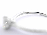 Witgouden solitair ring met natuurlijke briljant geslepen diamant - afbeelding 8 van  8