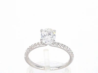 Witgouden solitair ring ovaal 1.00 ct - afbeelding 2 van  11