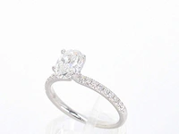 Witgouden solitair ring ovaal 1.00 ct - afbeelding 5 van  11