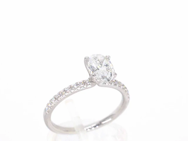 Witgouden solitair ring ovaal 1.00 ct - afbeelding 6 van  11