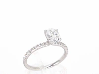 Witgouden solitair ring ovaal 1.00 ct - afbeelding 6 van  11