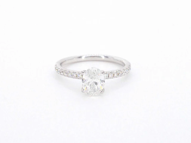 Witgouden solitair ring ovaal 1.00 ct - afbeelding 7 van  11