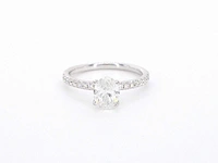 Witgouden solitair ring ovaal 1.00 ct - afbeelding 7 van  11