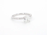 Witgouden solitair ring ovaal 1.00 ct - afbeelding 9 van  11