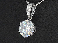 Witgouden solitaire hanger met een diamant van 2.00 carat - afbeelding 1 van  8