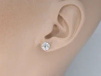 Witgouden solitaire oorbellen met briljanten van 2.00 carat - afbeelding 3 van  10
