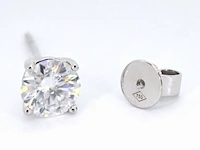 Witgouden solitaire oorbellen met briljanten van 2.00 carat - afbeelding 9 van  10