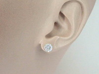 Witgouden solitaire oorbellen met diamanten 2.09 carat - afbeelding 2 van  9