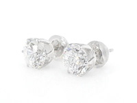 Witgouden solitaire oorbellen met diamanten 2.09 carat - afbeelding 3 van  9
