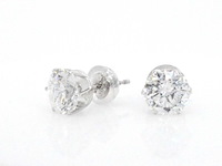 Witgouden solitaire oorbellen met diamanten 2.09 carat - afbeelding 4 van  9
