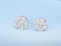 Witgouden solitaire oorbellen met diamanten 2.09 carat - afbeelding 5 van  9