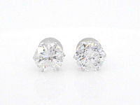 Witgouden solitaire oorbellen met diamanten 2.09 carat - afbeelding 6 van  9