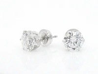 Witgouden solitaire oorbellen met diamanten 2.09 carat - afbeelding 4 van  9