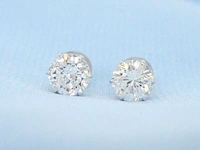 Witgouden solitaire oorbellen met diamanten 2.09 carat - afbeelding 5 van  9