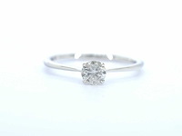 Witgouden solitaire ring met briljant geslepen diamant - afbeelding 1 van  11