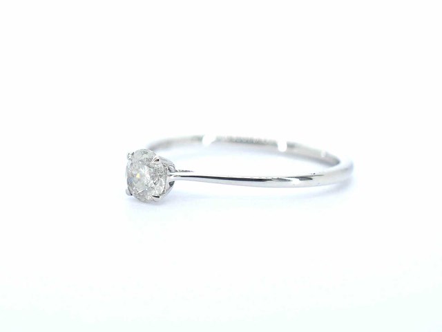 Witgouden solitaire ring met briljant geslepen diamant - afbeelding 6 van  11