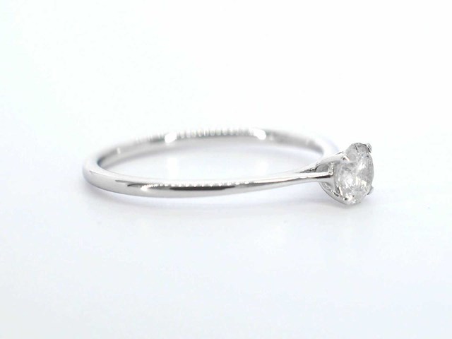 Witgouden solitaire ring met briljant geslepen diamant - afbeelding 7 van  11