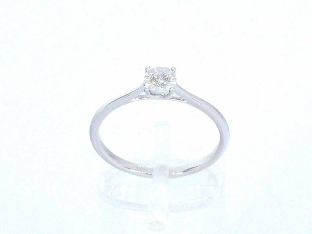 Witgouden solitaire ring met een briljant geslepen diamant - afbeelding 6 van  10