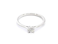 Witgouden solitaire ring met een briljant geslepen diamant - afbeelding 1 van  10