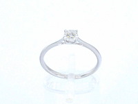 Witgouden solitaire ring met een briljant geslepen diamant - afbeelding 6 van  10