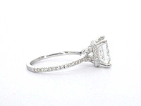Witgouden solitaire ring met een grote prinses geslepen diamant van 3.00 carat - afbeelding 5 van  9