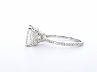 Witgouden solitaire ring met een grote prinses geslepen diamant van 3.00 carat - afbeelding 8 van  9