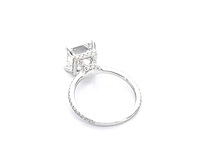 Witgouden solitaire ring met een grote prinses geslepen diamant van 3.00 carat - afbeelding 9 van  9