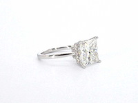 Witgouden solitaire ring met een grote prinses geslepen diamant van 5.00 carat - afbeelding 5 van  8